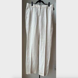 J. Crew Linen Cream Herringbone Pants - Size 4